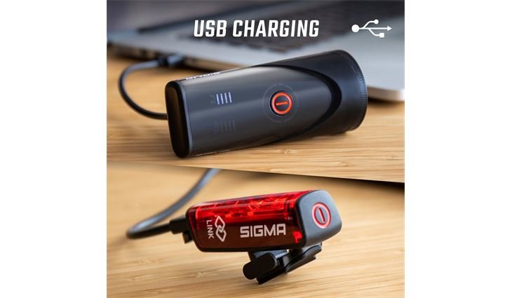 SIGMA Lichtset Aura 100 LED Akkuleuchten USB+Blaze Link